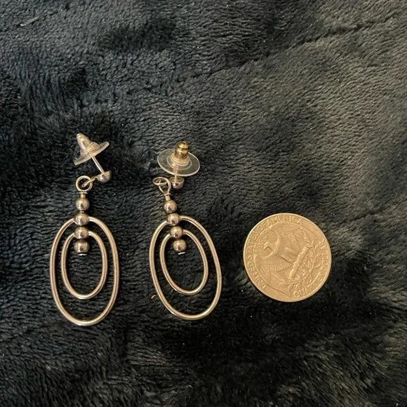 3pair silver-tone, hammered silver & simulated pave Huggies - Picture 2 of 6